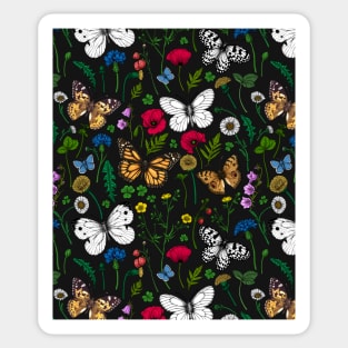 Wild flowers and butterflies Sticker